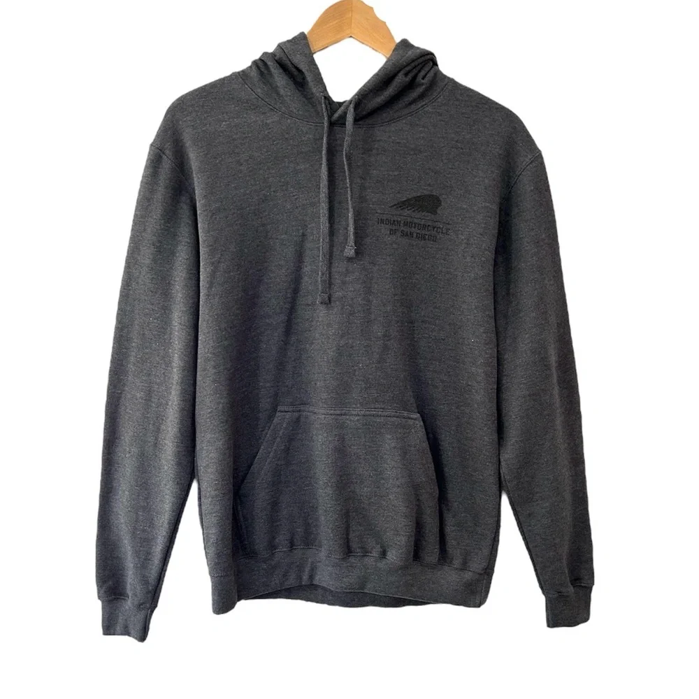 Indian motorcycle San Diego men’s Midway Hoodie S grey cotton poly NWT - Picture 2 of 8